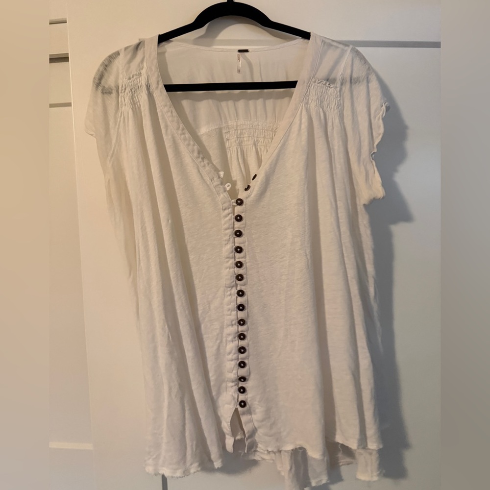 Free people white oversized white tank top